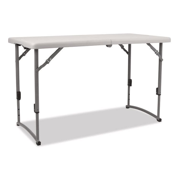 NATIONAL PUBLIC SEATING Plastic Fold-in-Half Adjustable Height Table, Rectangular, 24w x 48d x 22h to 35h, Speckled Gray Top, Gray Base/Legs (NPSBFHT2448A)