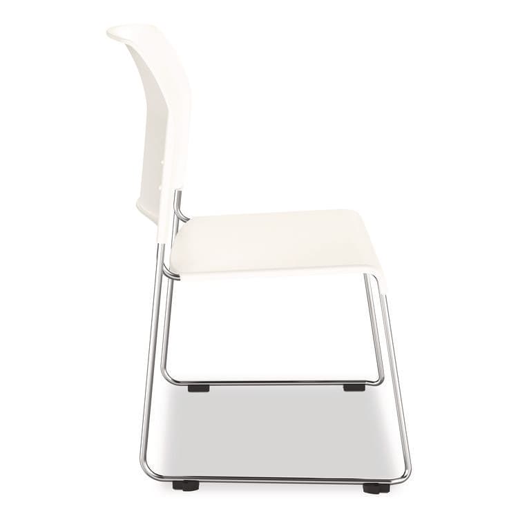 NATIONAL PUBLIC SEATING 8800 Series Cafetorium Plastic Stack Chair, Supports Up to 500 lb, 18" Seat Height, White Seat/Back, Chrome Base, 4/Carton (NPS880111014) thumbnail 3