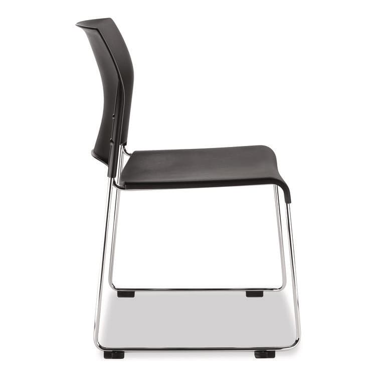 NATIONAL PUBLIC SEATING 8800 Series Cafetorium Plastic Stack Chair, Supports Up to 500 lb, 18" Seat Height, Black Seat/Back, Chrome Base, 4/Carton (NPS881011104) thumbnail 4