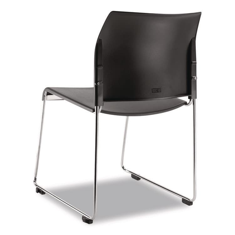 NATIONAL PUBLIC SEATING 8800 Series Cafetorium Plastic Stack Chair, Supports Up to 500 lb, 18" Seat Height, Charcoal Seat/Back, Chrome Base, 4/Carton (NPS882011204) thumbnail 3
