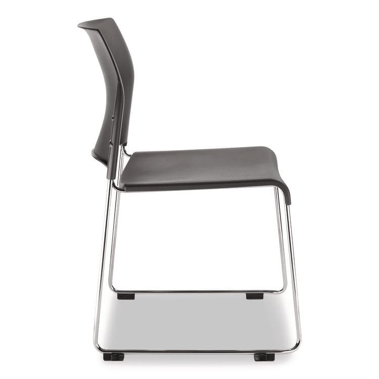 NATIONAL PUBLIC SEATING 8800 Series Cafetorium Plastic Stack Chair, Supports Up to 500 lb, 18" Seat Height, Charcoal Seat/Back, Chrome Base, 4/Carton (NPS882011204) thumbnail 4