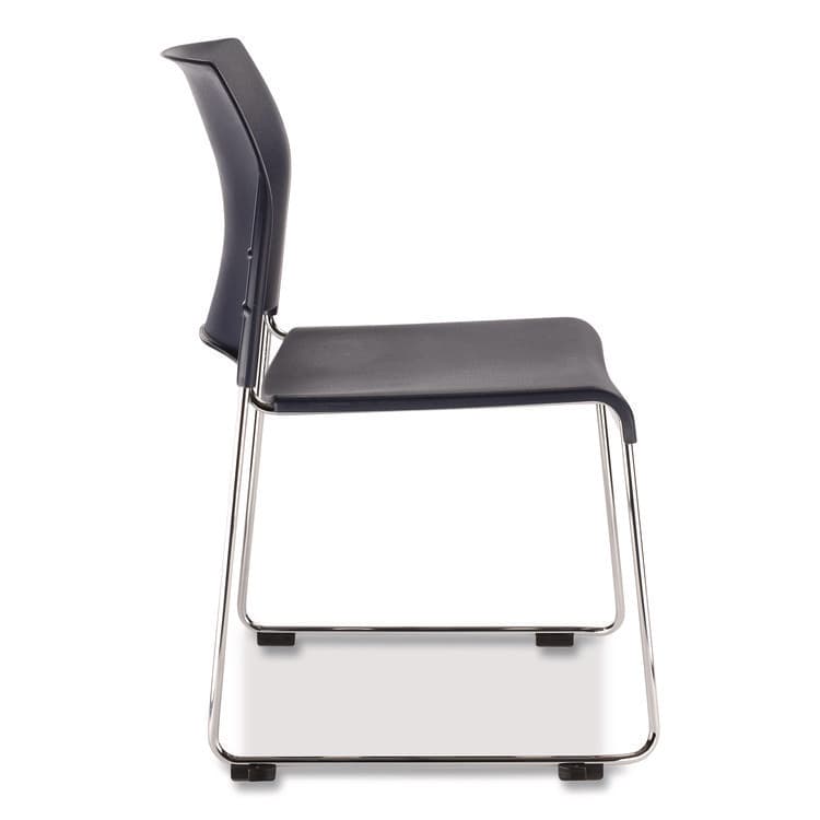 NATIONAL PUBLIC SEATING 8800 Series Cafetorium Plastic Stack Chair, Supports Up to 500 lb, 18" Seat Height, Blue Seat/Back, Chrome Base, 4/Carton (NPS880411044) thumbnail 4