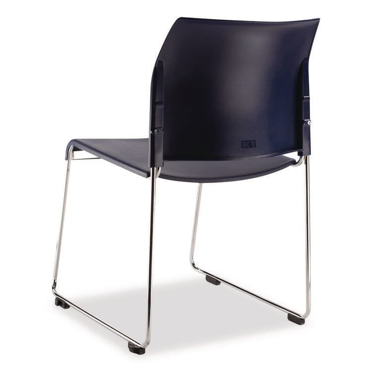 NATIONAL PUBLIC SEATING 8800 Series Cafetorium Plastic Stack Chair, Supports Up to 500 lb, 18" Seat Height, Blue Seat/Back, Chrome Base, 4/Carton (NPS880411044) thumbnail 3
