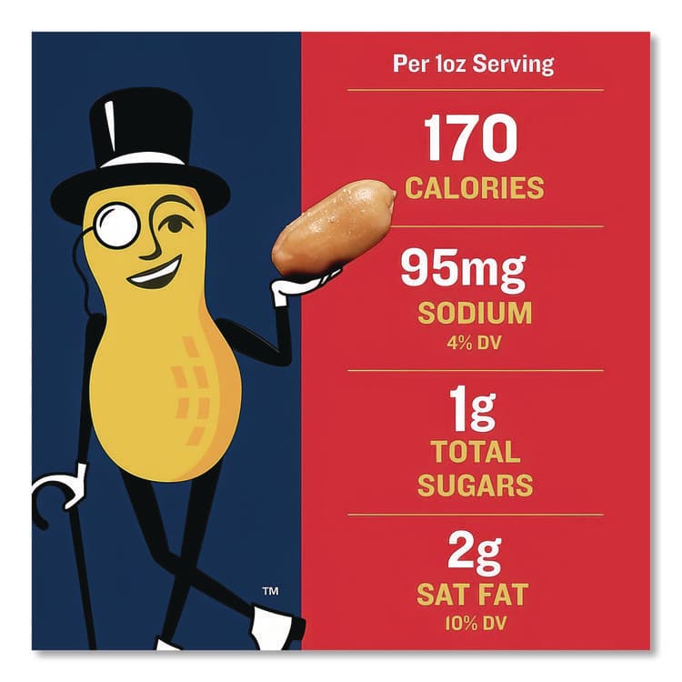 KRAFT FOODS, Cocktail Peanuts, Salted, 35 oz Canister (PTN07615) thumbnail 2