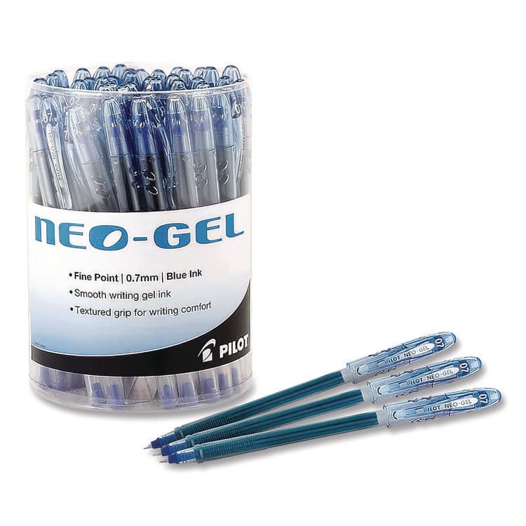 PILOT CORP. OF AMERICA Neo-Gel Gel Pen, Stick, Fine 0.7 mm, Blue Ink, Translucent Blue Barrel, 48/Pack (PIL84072) thumbnail 2