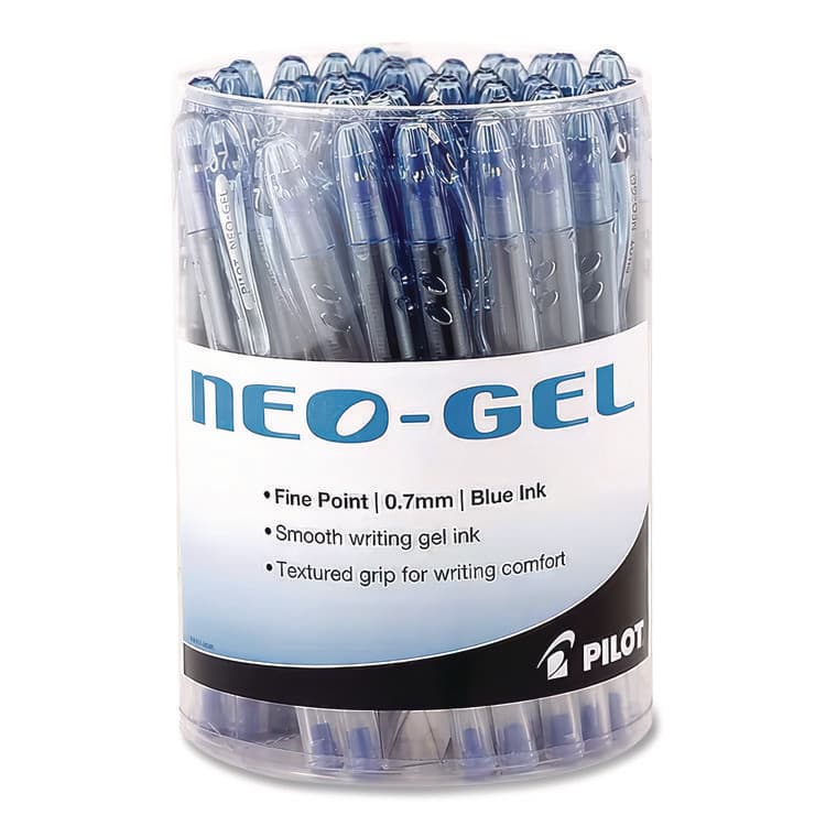 PILOT CORP. OF AMERICA Neo-Gel Gel Pen, Stick, Fine 0.7 mm, Blue Ink, Translucent Blue Barrel, 48/Pack (PIL84072)