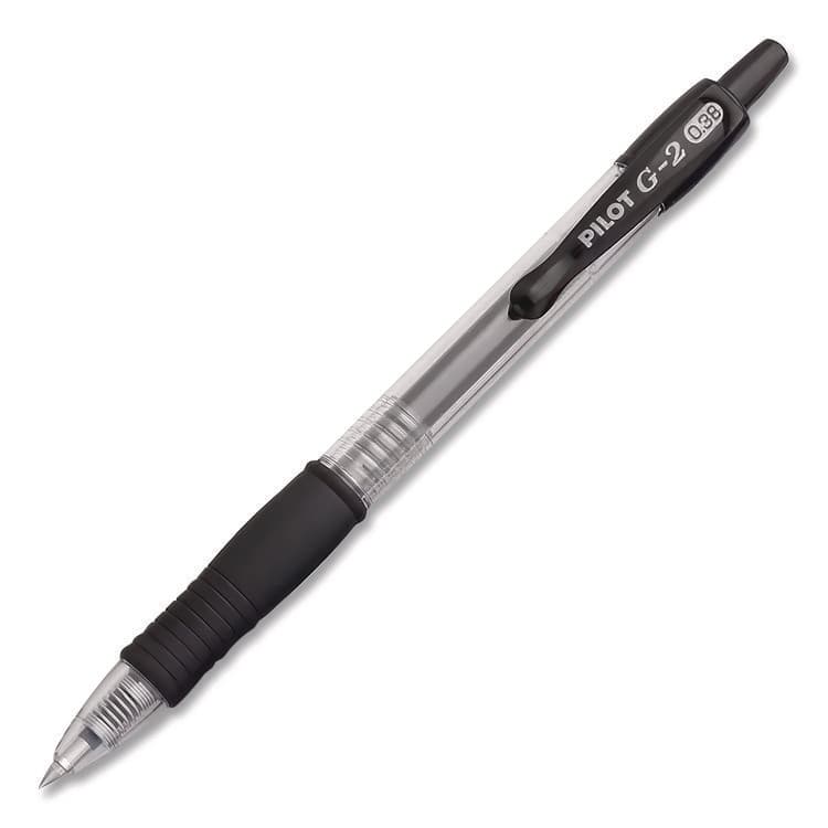 PILOT CORP. OF AMERICA G2 Premium Gel Pen, Retractable, Extra-Fine 0.38 mm, Black Ink, Clear/Black Barrel, 5/Pack (PILG23C5BLK) thumbnail 2