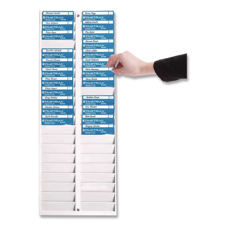 PYRAMID TECHNOLOGIES, . Time Card Rack, 40 Pockets, Plastic, Light Gray (PTI5004) thumbnail 3