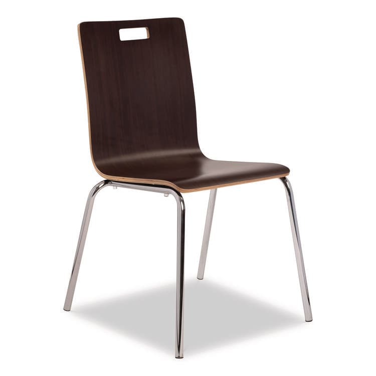 NATIONAL PUBLIC SEATING Bushwick Series Bentwood Chair, Supports Up to 500 lb, 18" Seat Height, Espresso Seat, Espresso Back, Chrome Base, 4/Carton (NPSBCC214) thumbnail 2