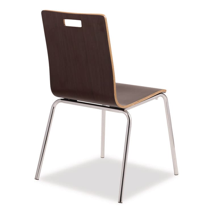NATIONAL PUBLIC SEATING Bushwick Series Bentwood Chair, Supports Up to 500 lb, 18" Seat Height, Espresso Seat, Espresso Back, Chrome Base, 4/Carton (NPSBCC214) thumbnail 3
