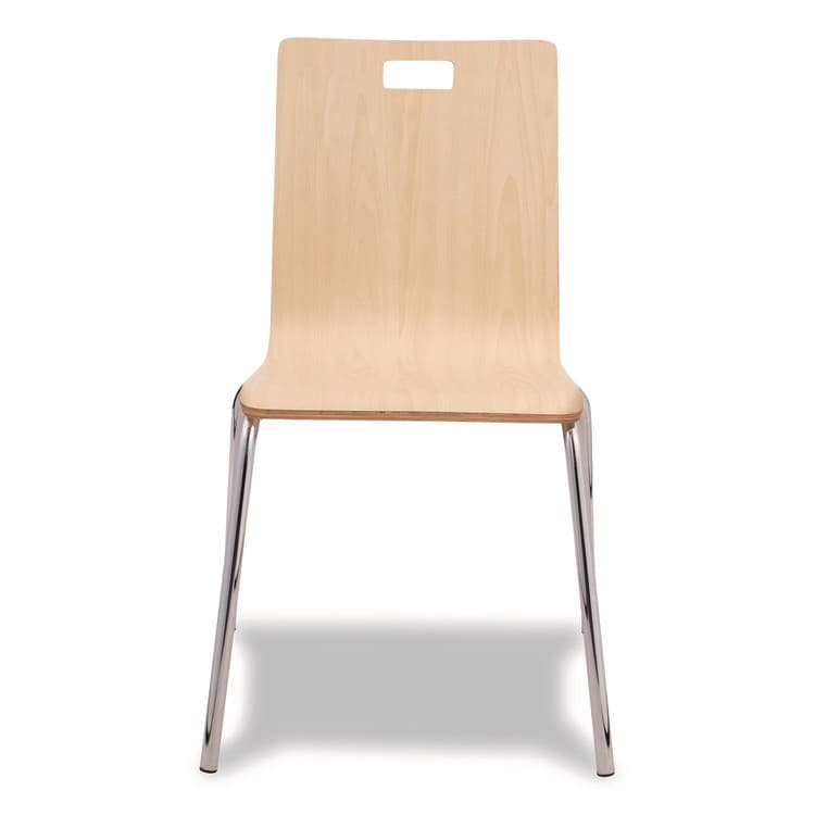 NATIONAL PUBLIC SEATING Bushwick Series Bentwood Chair, Supports Up to 500 lb, 18" Seat Height, Natural Seat, Natural Back, Chrome Base, 4/Carton (NPSBCC224) thumbnail 4
