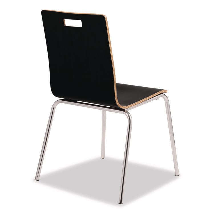 NATIONAL PUBLIC SEATING Bushwick Series Bentwood Chair, Supports Up to 500 lb, 18" Seat Height, Black Seat, Black Back, Chrome Base, 4/Carton (NPSBCC234) thumbnail 3
