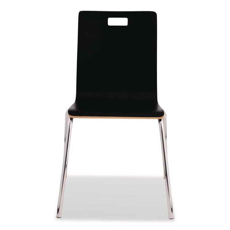 NATIONAL PUBLIC SEATING Bushwick Series Bentwood Chair, Supports Up to 500 lb, 18" Seat Height, Black Seat, Black Back, Chrome Base, 4/Carton (NPSBCC234) thumbnail 4