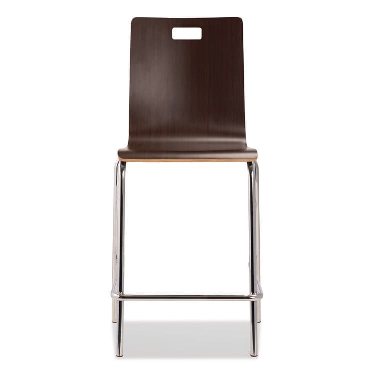 NATIONAL PUBLIC SEATING Bushwick Series Bentwood Stool, Counter Height, Supports Up to 500 lb, 24" Seat Height, Espresso Seat/Back, Chrome Base, 4/CT (NPSBCM214) thumbnail 2