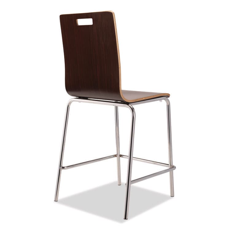 NATIONAL PUBLIC SEATING Bushwick Series Bentwood Stool, Counter Height, Supports Up to 500 lb, 24" Seat Height, Espresso Seat/Back, Chrome Base, 4/CT (NPSBCM214) thumbnail 4
