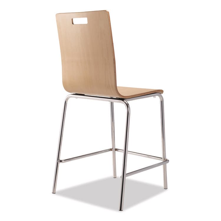 NATIONAL PUBLIC SEATING Bushwick Series Bentwood Stool, Counter Height, Supports Up to 500 lb, 24" Seat Height, Natural Seat/Back, Chrome Base, 4/CT (NPSBCM224) thumbnail 3