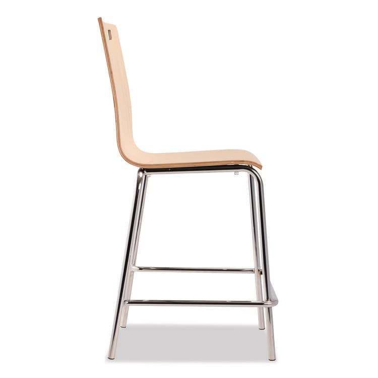 NATIONAL PUBLIC SEATING Bushwick Series Bentwood Stool, Counter Height, Supports Up to 500 lb, 24" Seat Height, Natural Seat/Back, Chrome Base, 4/CT (NPSBCM224) thumbnail 4