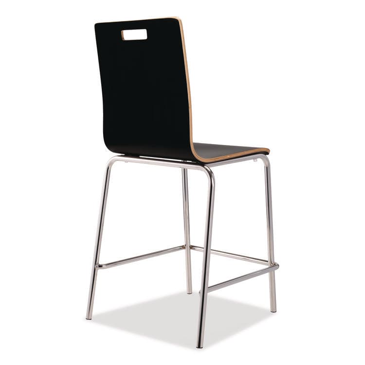 NATIONAL PUBLIC SEATING Bushwick Series Bentwood Stool, Counter Height, Supports Up to 500 lb, 24" Seat Height, Black Seat/Back, Chrome Base, 4/CT (NPSBCM234) thumbnail 3