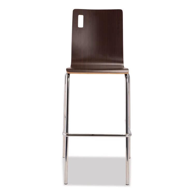 NATIONAL PUBLIC SEATING Bushwick Series Bentwood Stool, Supports Up to 500 lb, 30" Seat Height, Espresso Seat, Espresso Back, Chrome Base, 4/Carton (NPSBCS214) thumbnail 3