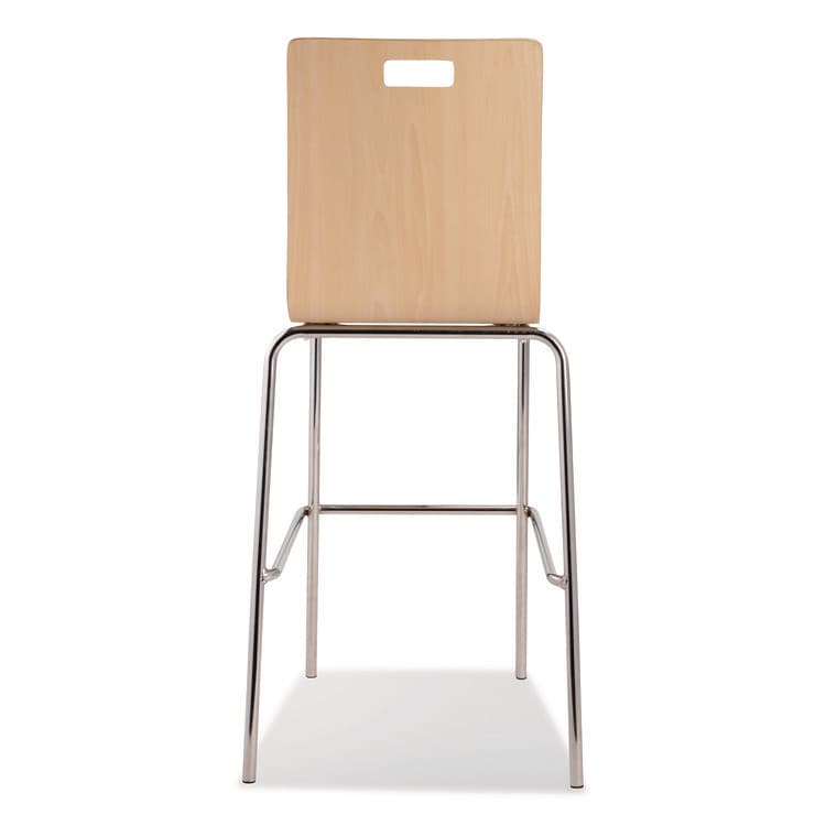 NATIONAL PUBLIC SEATING Bushwick Series Bentwood Stool, Supports Up to 500 lb, 30" Seat Height, Natural Seat, Natural Back, Chrome Base, 4/Carton (NPSBCS224) thumbnail 3