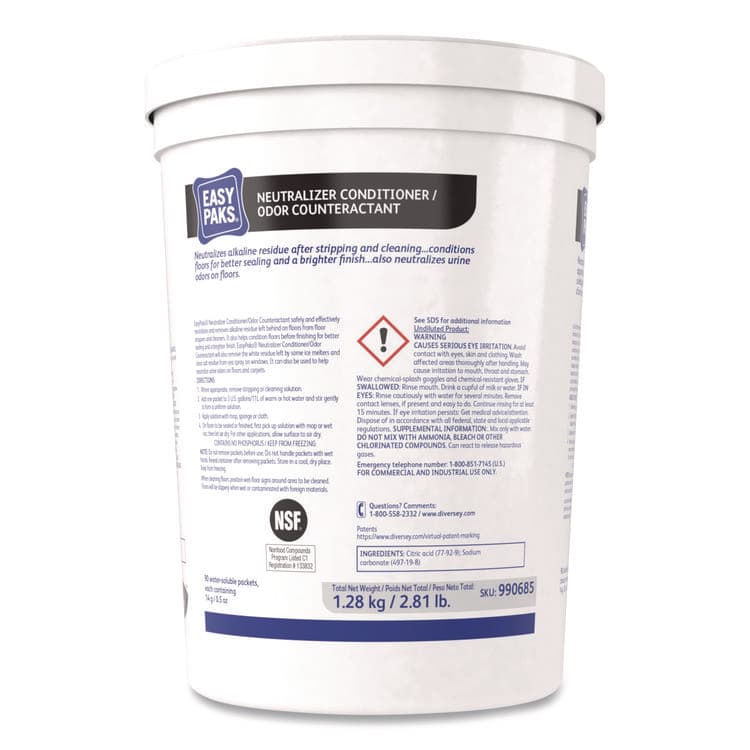 DIVERSEY Neutralizer Conditioner/Odor Counteractant, Unscented, 0.5 oz Packets, 90/Tub (DVO990685PK) thumbnail 4