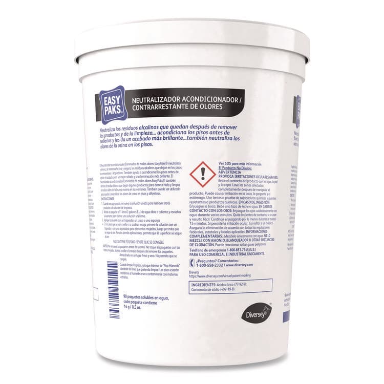 DIVERSEY Neutralizer Conditioner/Odor Counteractant, Unscented, 0.5 oz Packets, 90/Tub (DVO990685PK) thumbnail 2