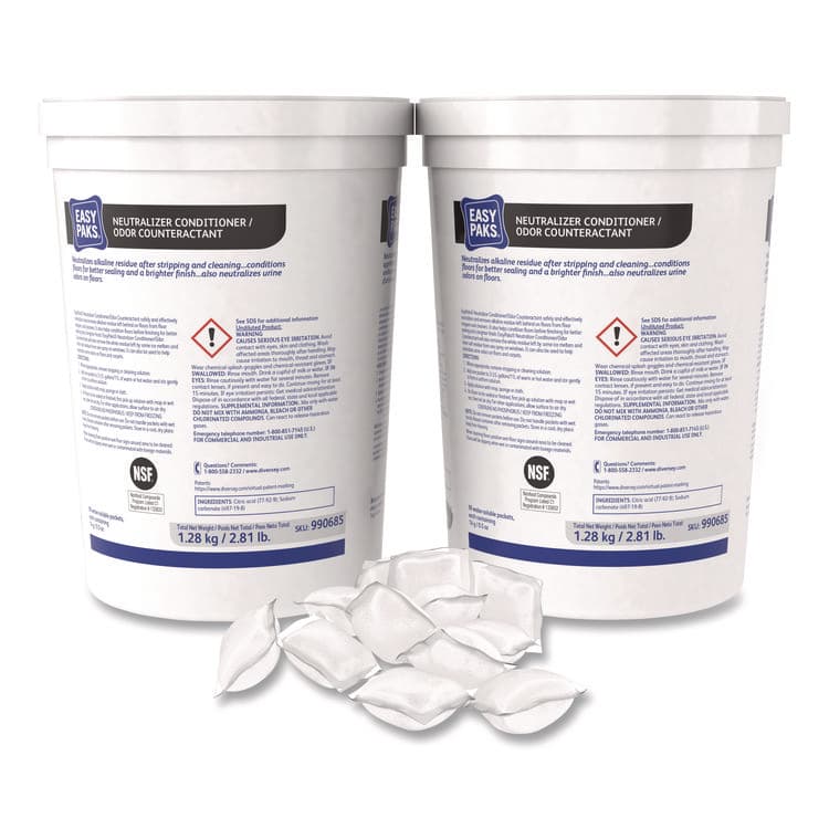 DIVERSEY Neutralizer Conditioner/Odor Counteractant, Unscented, 0.5 oz Packets, 90/Tub (DVO990685PK)