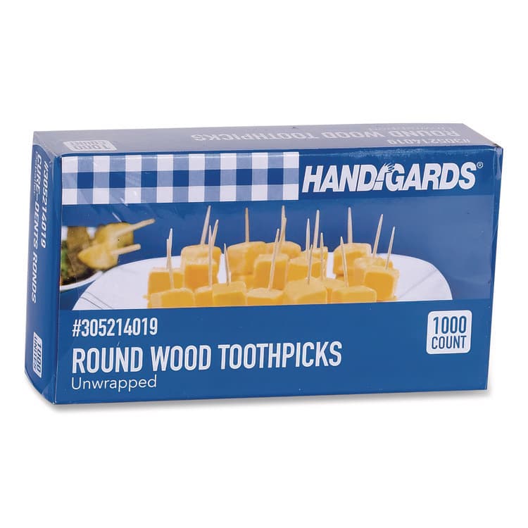 HANDGARDS . Round Wood Toothpicks, Natural, 12,000/Carton (HDG431409) thumbnail 2