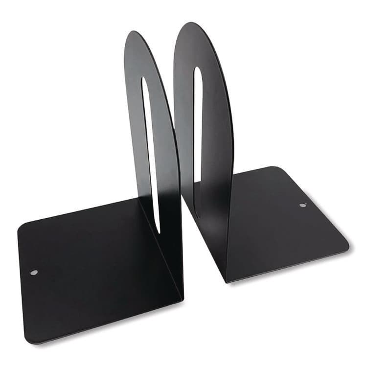 THE COIN-TAINER CO., LLC Steel Bookends, Fashion Style, Nonskid Base, 5.5 x 4.75 x 7.25, Black, Pair (CTXHASZ0089) thumbnail 4