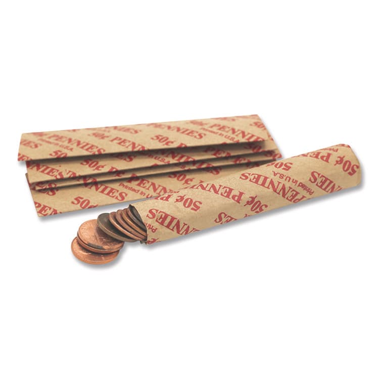 DUNBAR SECURITY PRODUCTS, Flat Coin Wrappers, Pennies, Red, 1,000/Box (DBR50PFL) thumbnail 3