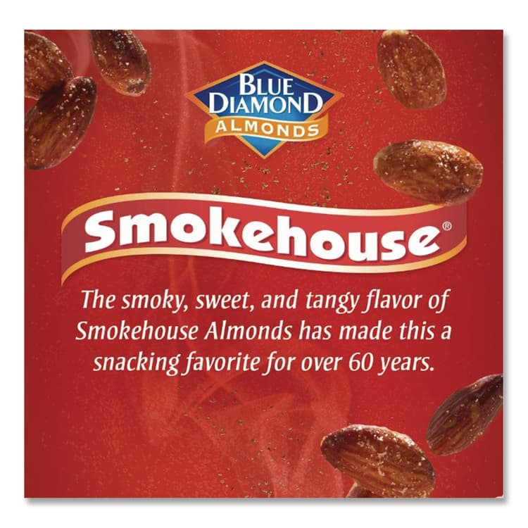 BLUE DIAMOND GROWERS Smokehouse Flavored Almonds, 4 oz Bag, 12 Bags/Box (DFDBLU09918) thumbnail 3