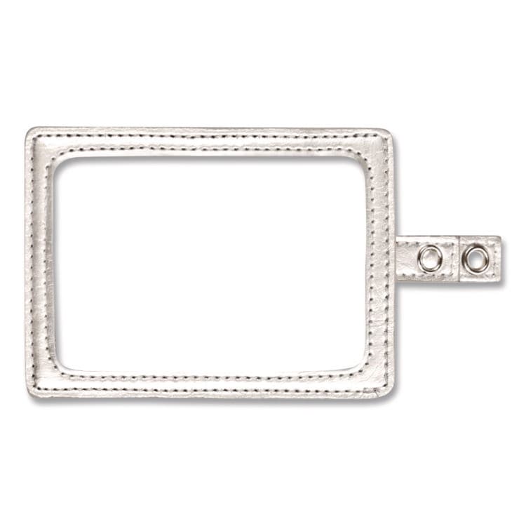 CONSOLIDATED STAMP MyID Leather ID Badge Holder, Vertical/Horizontal, 2.5 x 4, Silver (COS075004) thumbnail 3