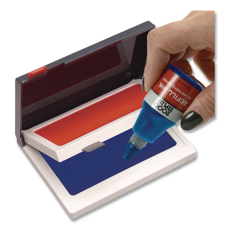CONSOLIDATED STAMP Two-Color Felt Stamp Pads, 4.25" x 3.75", Blue/Red (COS090429) thumbnail 3
