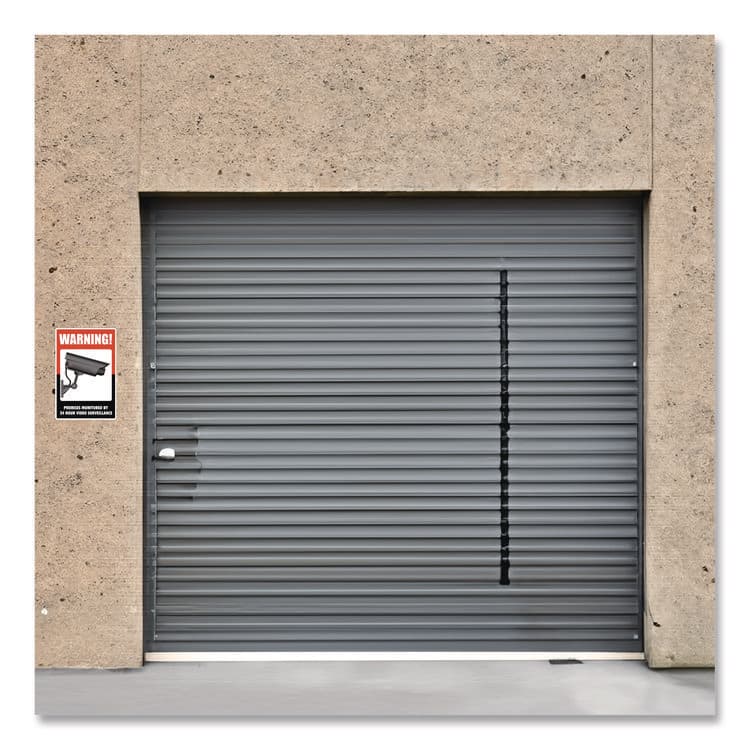 CONSOLIDATED STAMP UV-Coated Preprinted Molded-Plastic Sign, 24-Hour Video Surveillance, 8 x 12, Black/Red/White (COS098381) thumbnail 4