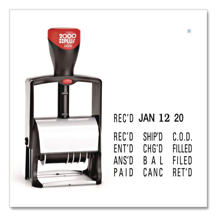CONSOLIDATED STAMP Classic Line Message Dater, Self-Inking, 12 Phrases, 5 Years, 1.75 x 0.25, Black (COS11227010173) thumbnail 3