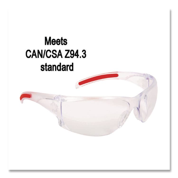 MCR SAFETY Hulk HK1 Series Safety Glasses, Clear/Red Full Frame, Clear Dual Lens (CRWHK110AF) thumbnail 4