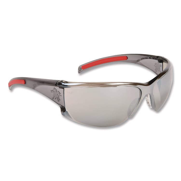 MCR SAFETY Hulk HK1 Series Safety Glasses, Smoke/Red Full Frame, Mirrored Silver Dual Lens (CRWHK117) thumbnail 2