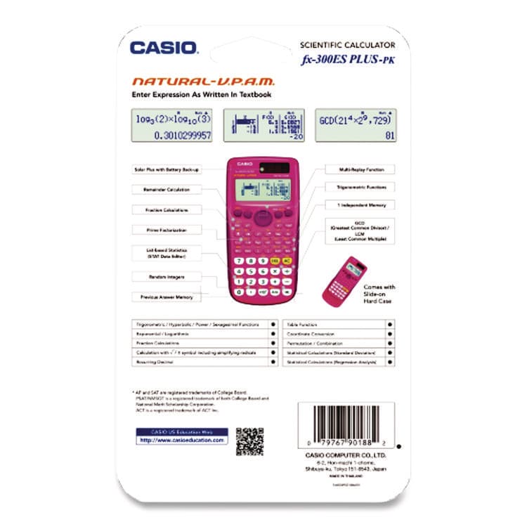 CASIO, . FX-300ES Plus 2nd Edition Scientific Calculator, 16-Digit LCD, Pink (CSO300ESPLS2PK) thumbnail 4