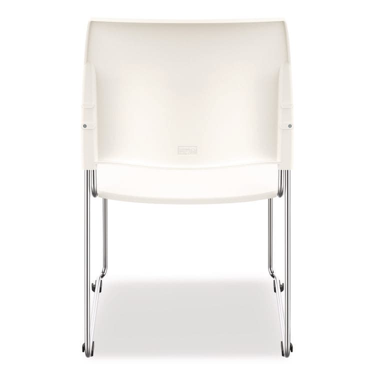 NATIONAL PUBLIC SEATING 8800 Series Cafetorium Plastic Stack Chair, Supports Up to 500 lb, 18" Seat Height, White Seat/Back, Chrome Base, 4/Carton (NPS880111014) thumbnail 4