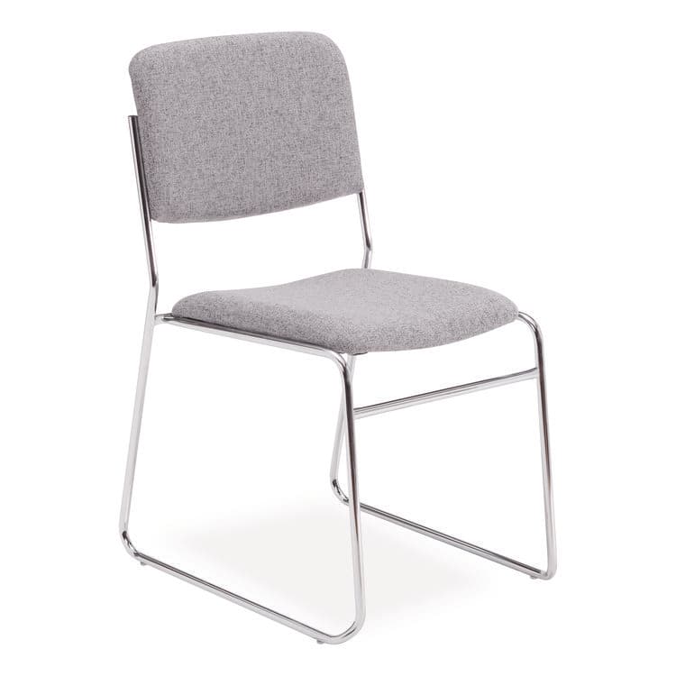 NATIONAL PUBLIC SEATING 8600 Series Fabric Padded Signature Stack Chair, Supports Up to 500 lb, 19" Seat Height, Gray Seat/Back, Chrome Base, 2/Pack (NPS86522) thumbnail 2