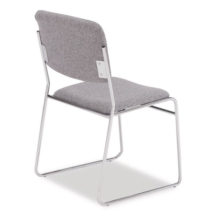 NATIONAL PUBLIC SEATING 8600 Series Fabric Padded Signature Stack Chair, Supports Up to 500 lb, 19" Seat Height, Gray Seat/Back, Chrome Base, 2/Pack (NPS86522) thumbnail 3