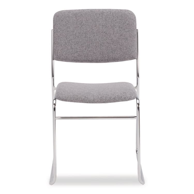 NATIONAL PUBLIC SEATING 8600 Series Fabric Padded Signature Stack Chair, Supports Up to 500 lb, 19" Seat Height, Gray Seat/Back, Chrome Base, 2/Pack (NPS86522) thumbnail 4