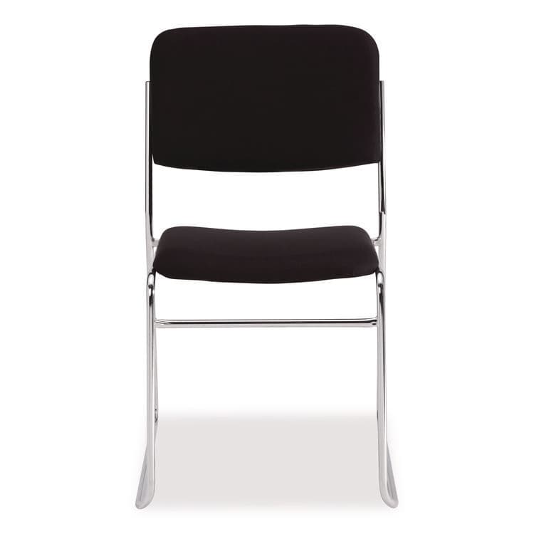 NATIONAL PUBLIC SEATING 8600 Series Fabric Padded Signature Stack Chair, Supports Up to 500 lb, 19" Seat Ht, Black Seat/Back, Chrome Base, 2/Pack (NPS86602) thumbnail 3