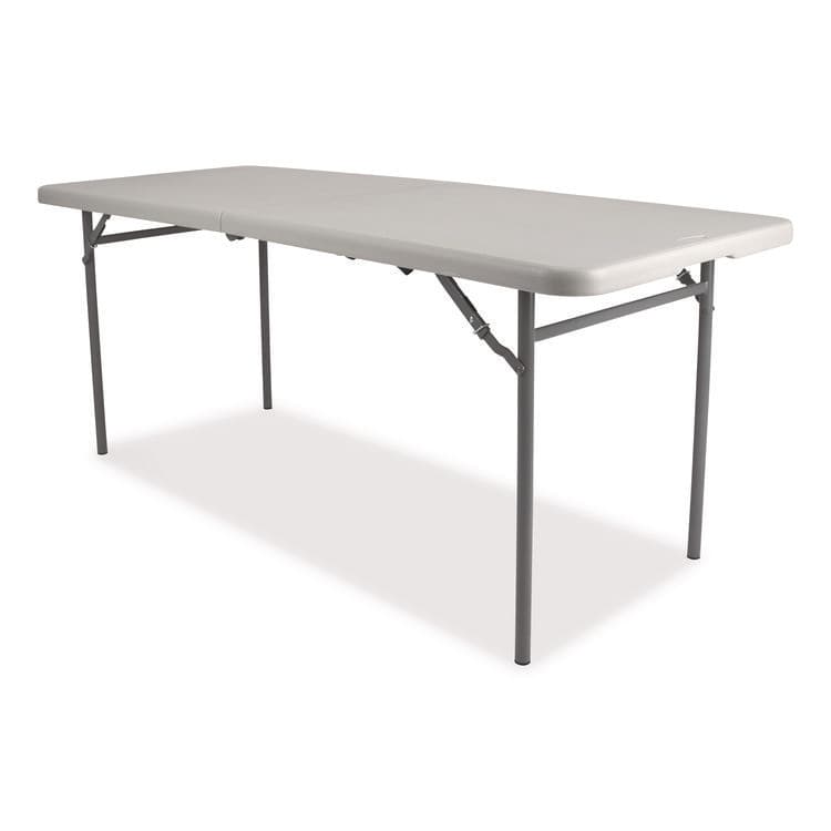 NATIONAL PUBLIC SEATING Comfort Max Fold-in-Half Table, Rectangular, 72w x 30d x 29.25h, Speckled Gray Top, Gray Base/Legs (NPSCMFIH3072)