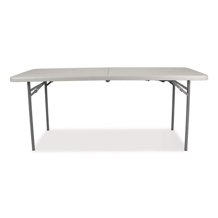 NATIONAL PUBLIC SEATING Comfort Max Fold-in-Half Table, Rectangular, 72w x 30d x 29.25h, Speckled Gray Top, Gray Base/Legs (NPSCMFIH3072) thumbnail 2
