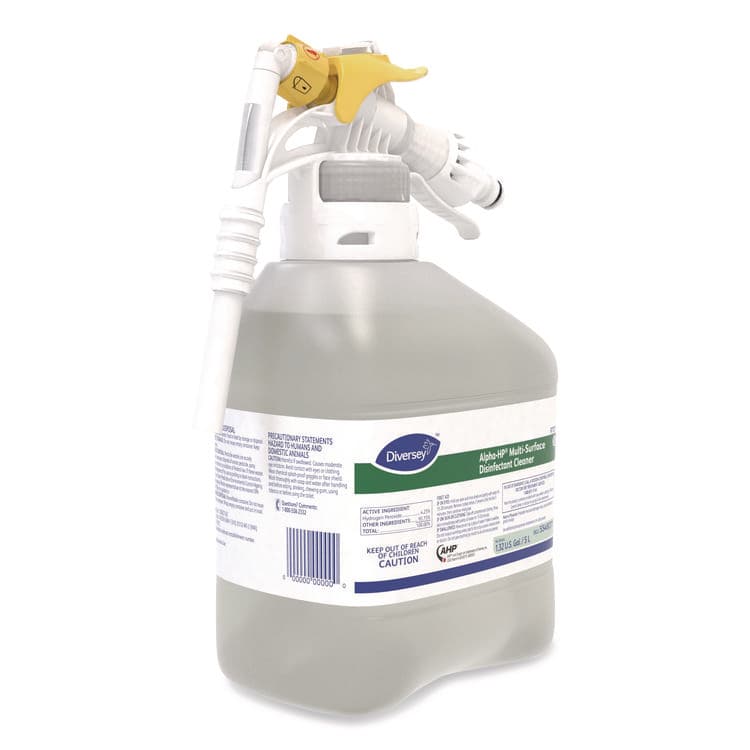 DIVERSEY Alpha-HP Multi-Surface Disinfectant Cleaner, Citrus Scent, 1.5 L RTD Spray Bottle, 2/Carton (DVO5549254) thumbnail 4