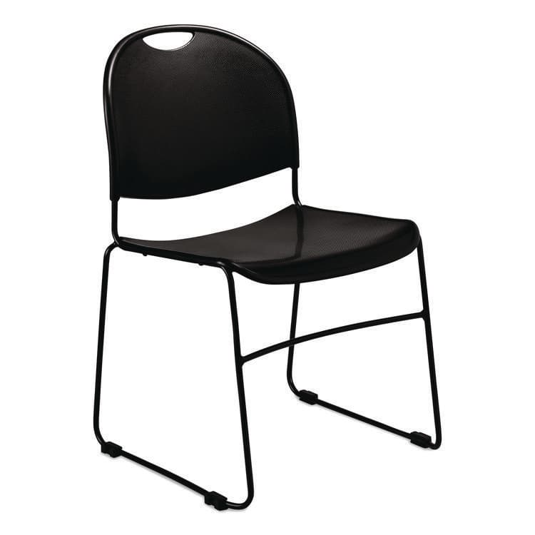 NATIONAL PUBLIC SEATING 850 Series Multi-Purpose Ultra Compact Stack Chair, Supports Up to 300 lbs, 17" Seat Height, Black Seat/Back/Base, 4/Carton (NPS850CL4)