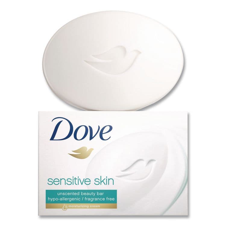 UNILEVER Sensitive Skin Bath Bar, Unscented, 3.75 oz, 8 Bars/Pack, 9 Packs/Carton (DVOCB613789) thumbnail 4