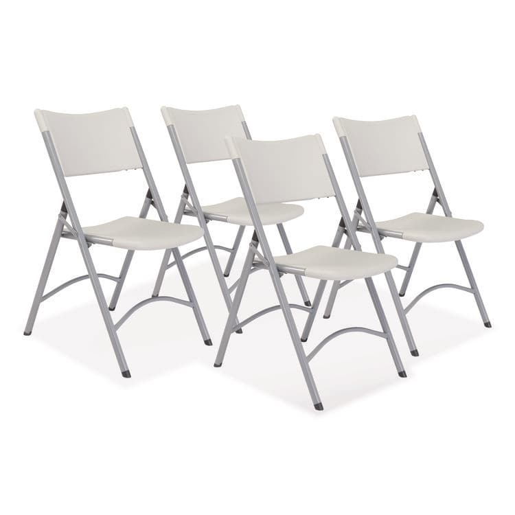NATIONAL PUBLIC SEATING Heavy-Duty Folding Table/Folding Chair Set, 36" x 36" x 29.5", Speckled Gray Top, Gray Legs, 4/Carton, 2 Carton/Bundle (NPSBT363616024) thumbnail 2