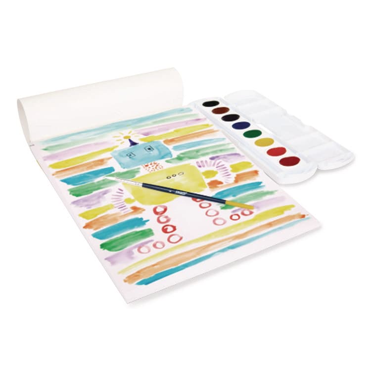 DIXON TICONDEROGA CO. Watercolor Paper Pad, White/Multicolor Cover, Unruled, (30) White 9 x 12 Sheets (DIXP2367) thumbnail 3